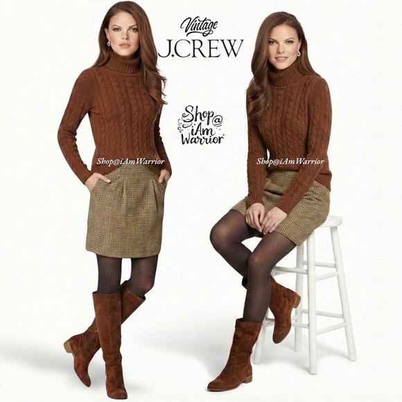 J.Crew Vintage Wool Glen Plaid Pleated Mini Skirt *shop@iamwarrior
